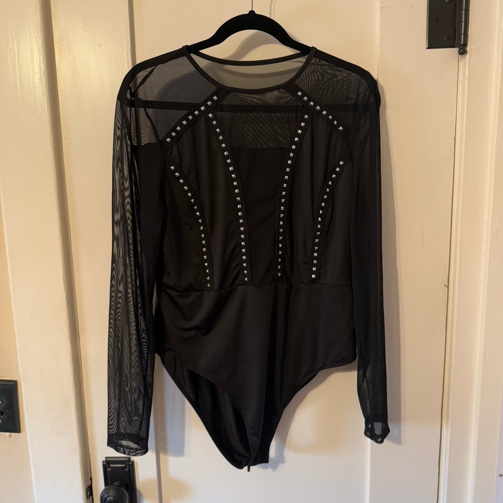 Studded mesh bodysuit
